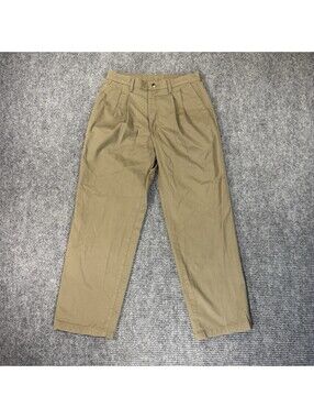 Timber Creek Wrangler Men's Khaki Pants Size 32 x 30 Beige Pleated 100% Cotton